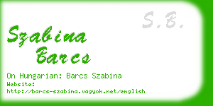 szabina barcs business card
